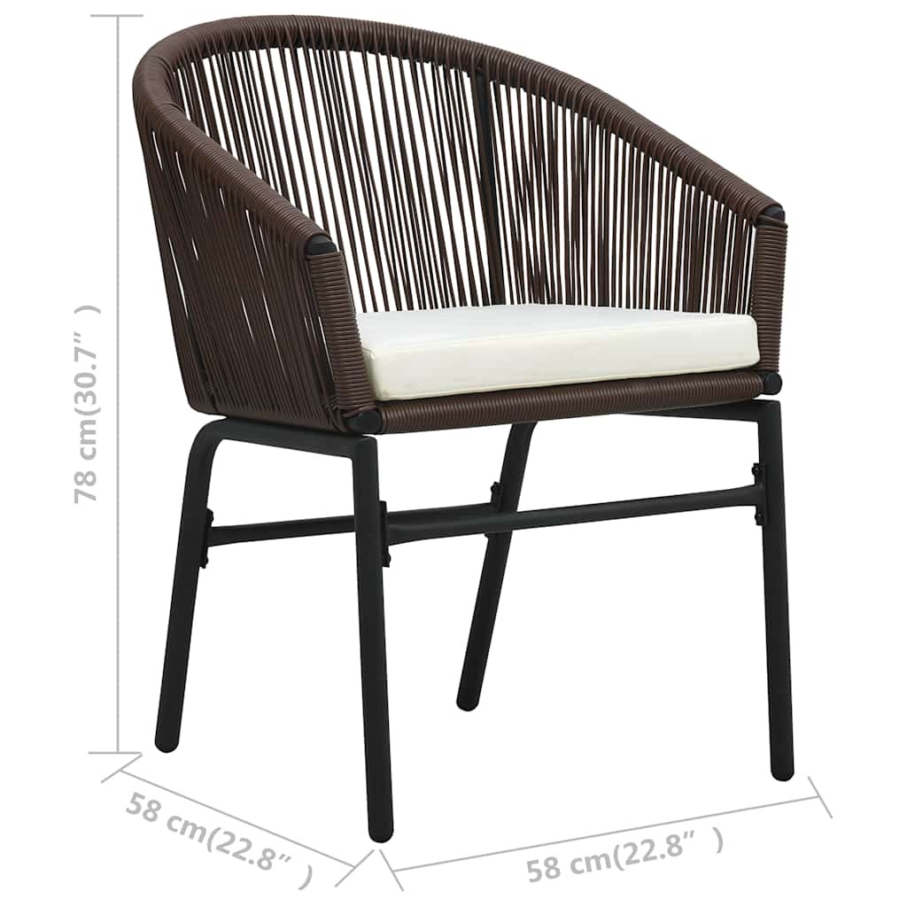 Lot de 2 chaises de jardin en rotin PE marron - Jusqu'à -35%
