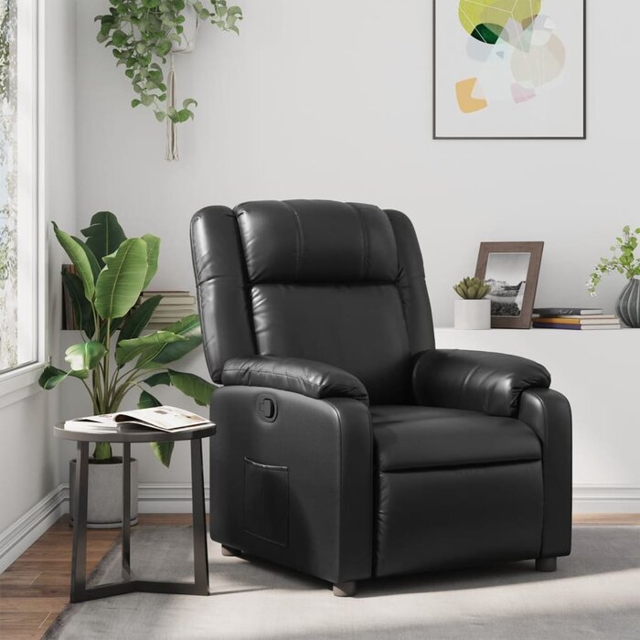 Fauteuil inclinable en similicuir noir - Jusqu'à -35% sur le prix d'origine