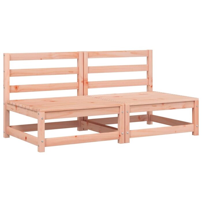 Lot de 2 bancs de jardin en bois de douglas avec coussins - Jusqu'à -35%