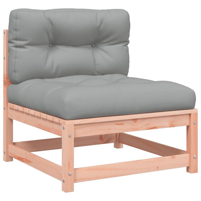 Lot de 2 bancs de jardin en bois de douglas avec coussins - Jusqu'à -35%