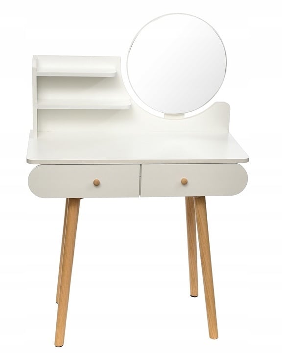Coiffeuse blanche avec miroir et 2 tiroirs - Jusqu'à -38%