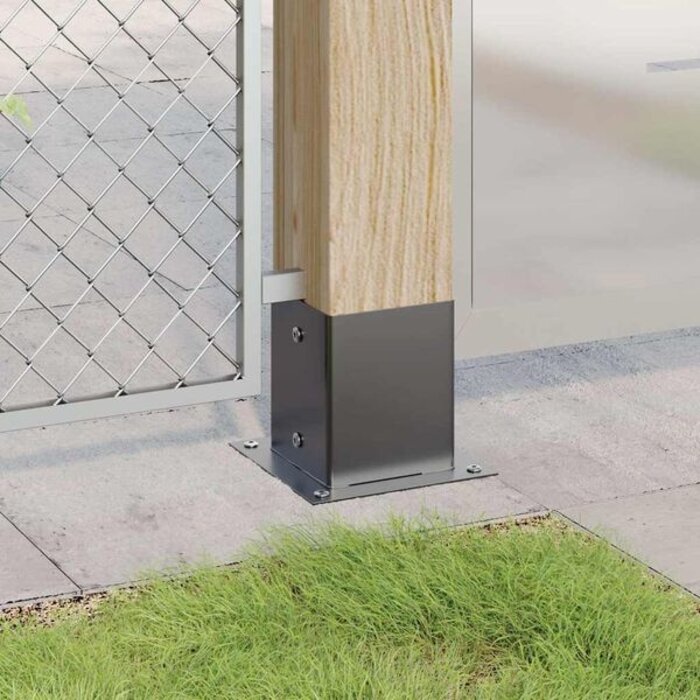 Lot de 4 pieds de poteau 121x121 mm anthracite - Jusqu'à -33%