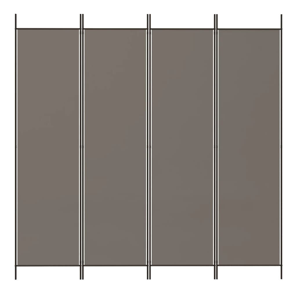 Paravent 4 panneaux 200x200 cm Anthracite - Jusqu'à -32%