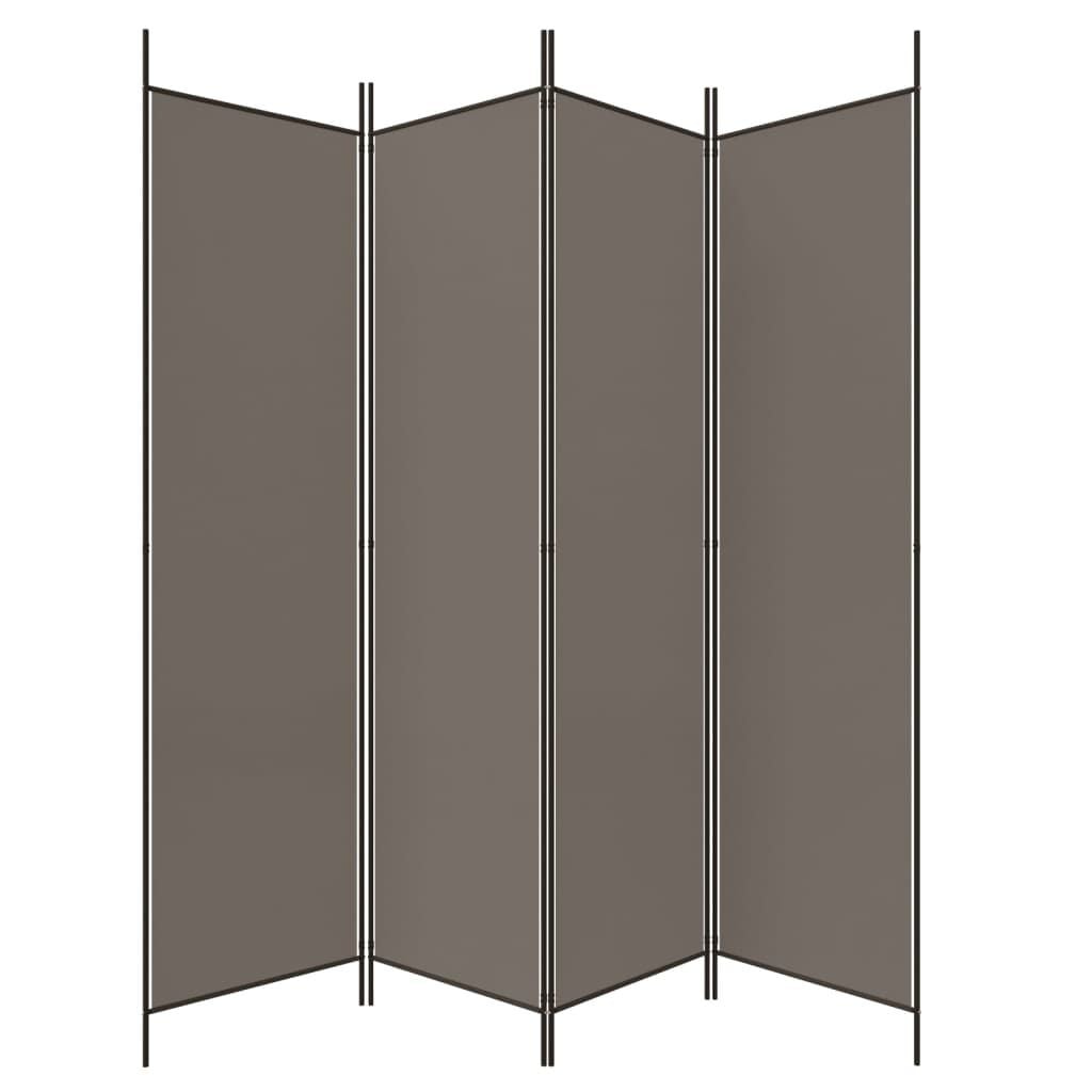 Paravent 4 panneaux 200x200 cm Anthracite - Jusqu'à -32%