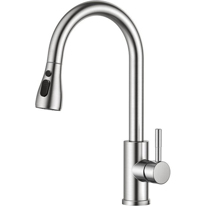 Robinet de cuisine haut avec douchette - Acier Inox - Jusqu'à -33%