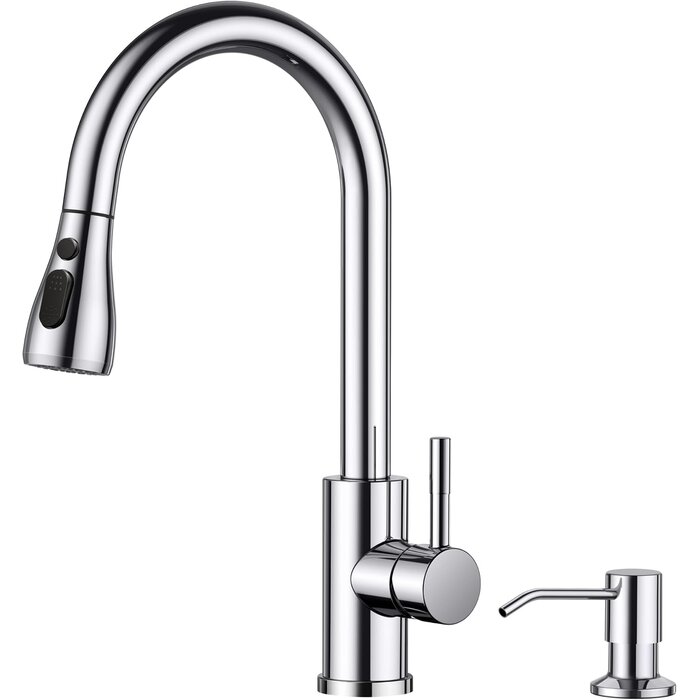 Robinet de cuisine haut avec douchette - Acier Inox - Jusqu'à -33%