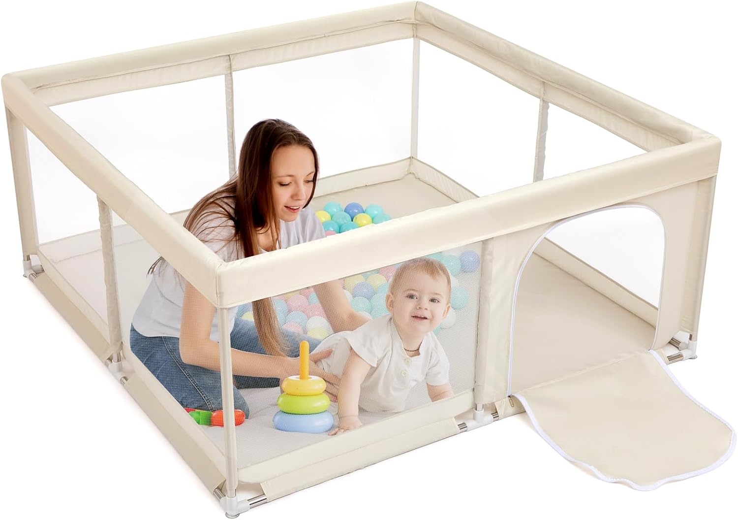 Parc bébé géant 150x150 cm - Sécurisé - Gris - Jusqu'à -34% en outlet
