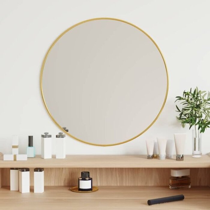 Miroir mural rond doré Ø50 cm - Jusqu'à 32% de remise