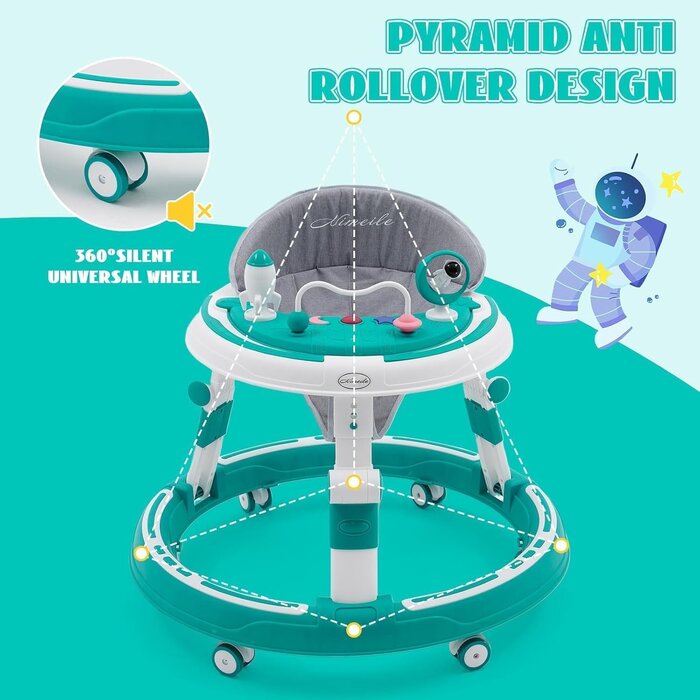 Trotteur Bébé 3-en-1 Évolutif Turquoise - Jusqu'à -29%