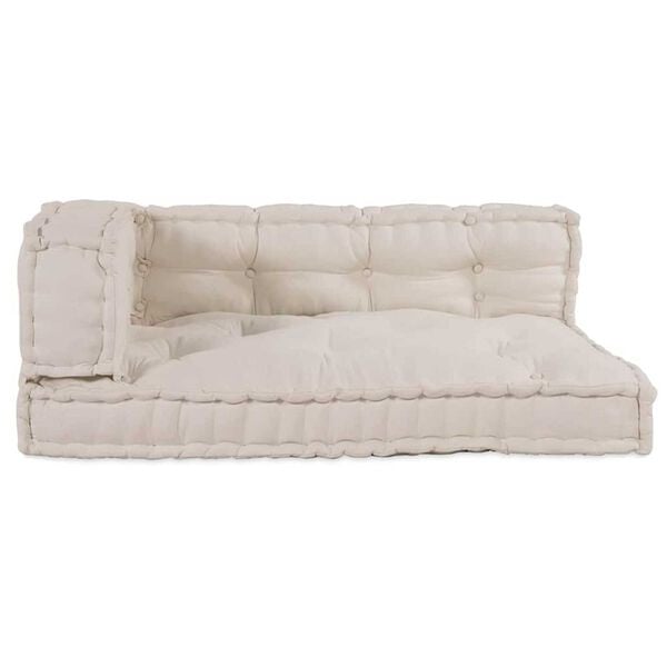 Lot de 3 coussins pour canapé palette crème - Jusqu'à -35%
