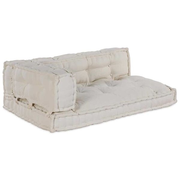 Lot de 3 coussins pour canapé palette crème - Jusqu'à -35%