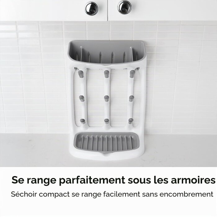 Égouttoir à biberons compact gris et blanc - Jusqu'à 33% de réduction