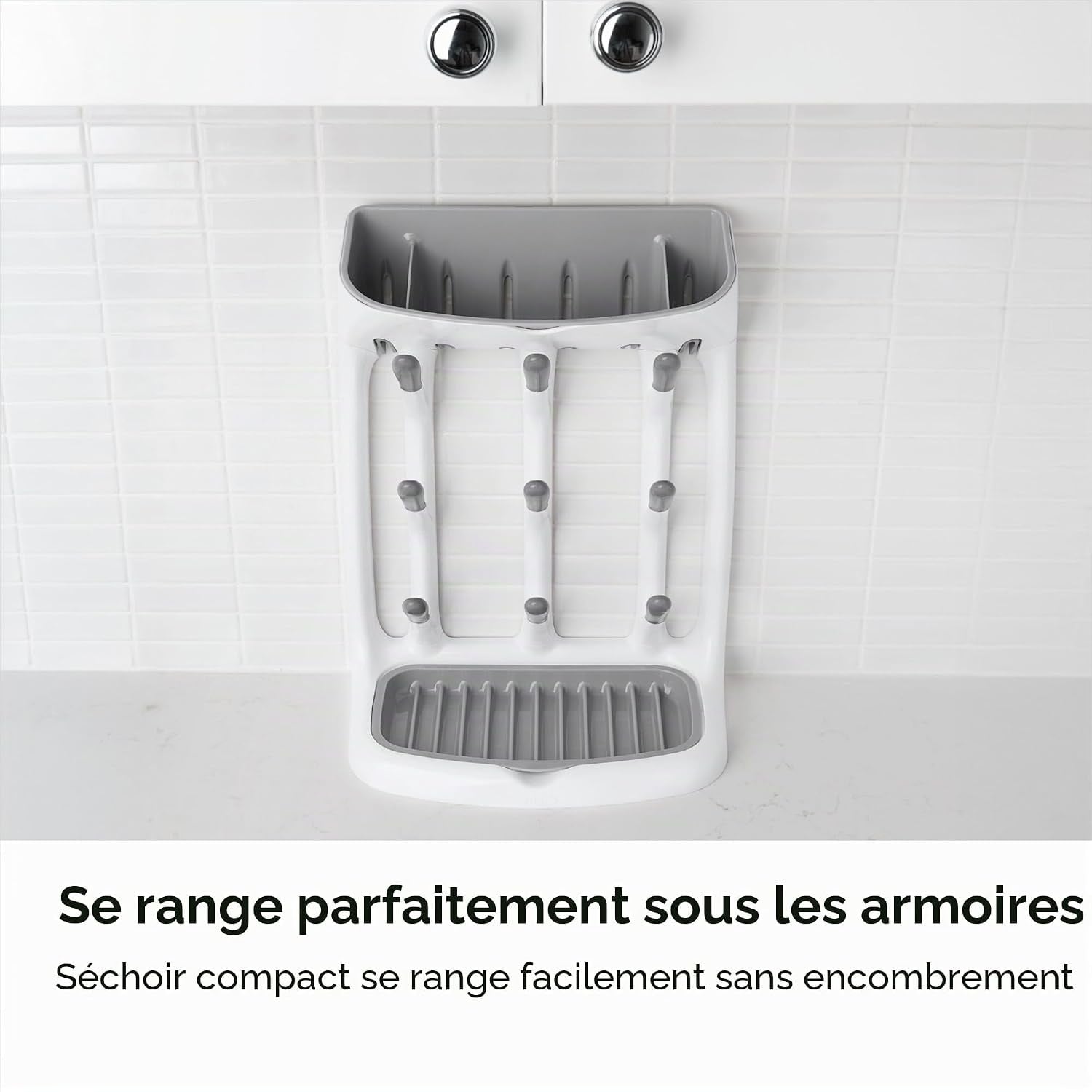 Égouttoir à biberons compact gris et blanc - Jusqu'à 33% de réduction