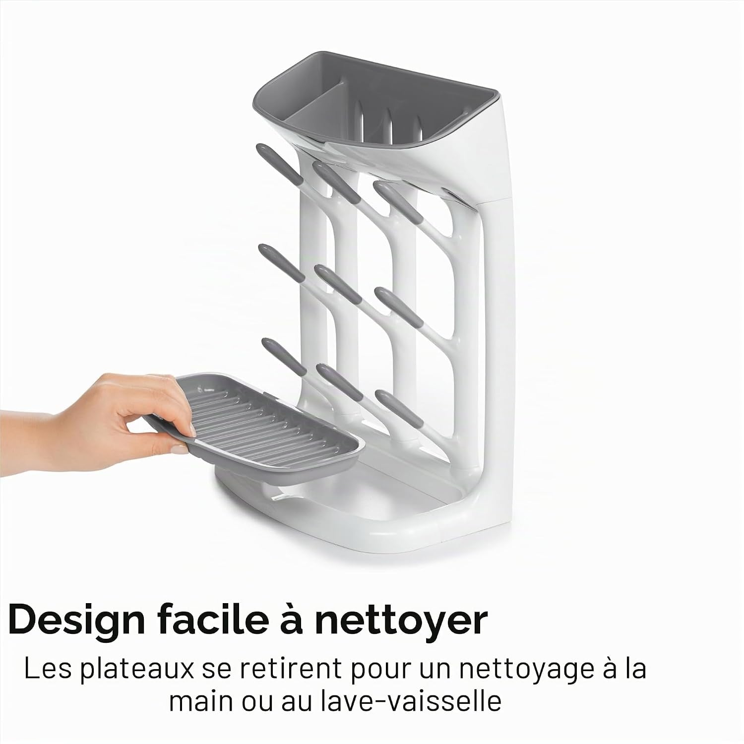 Égouttoir à biberons compact gris et blanc - Jusqu'à 33% de réduction