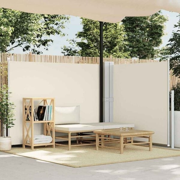 Paravent latéral rétractable 140x600 cm crème - Jusqu'à 33% de réduction