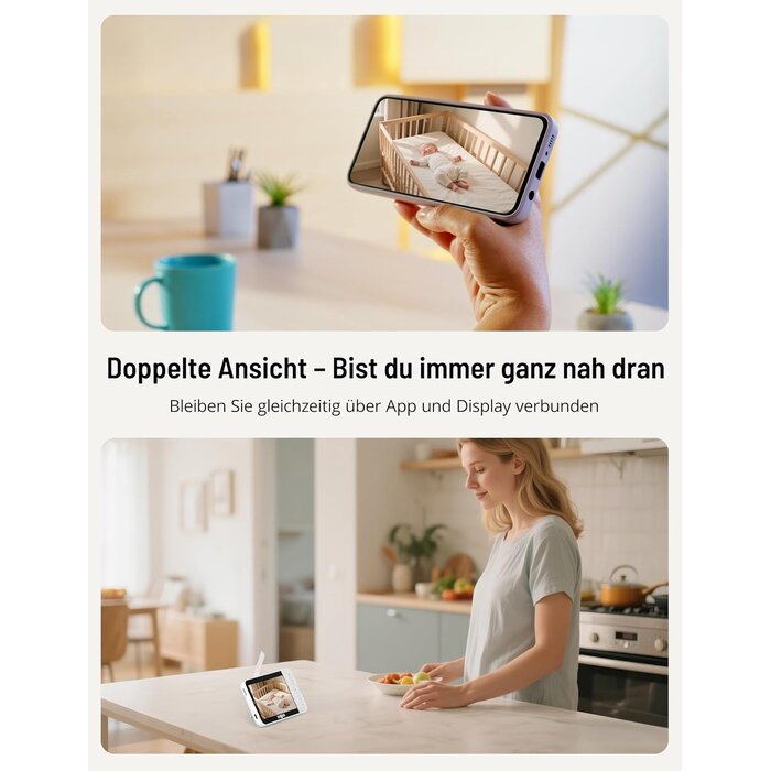 Babyphone 2K UHD avec 2 caméras et écran 5 pouces - Jusqu'à -35% d'économie