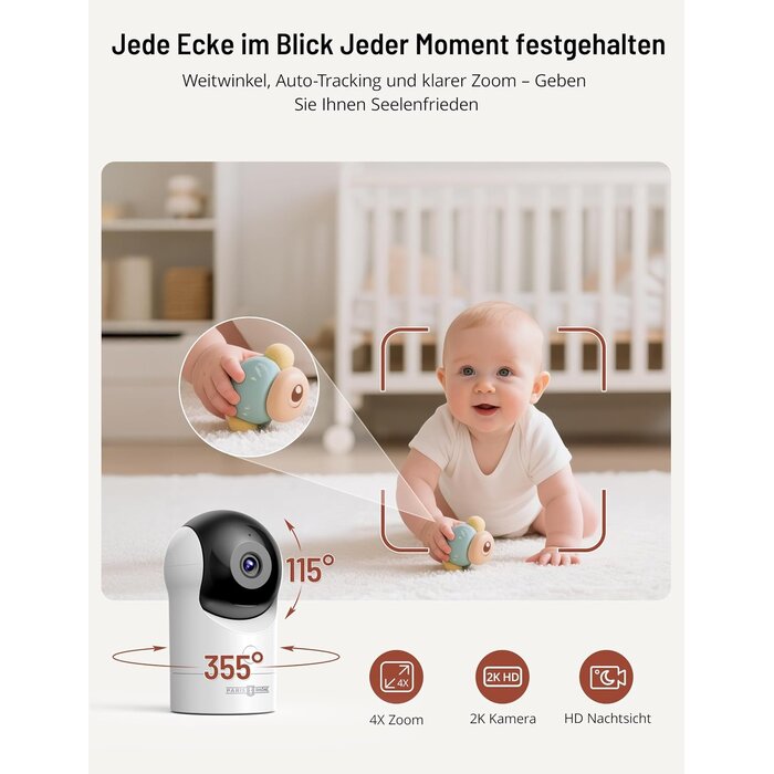 Babyphone 2K UHD avec 2 caméras et écran 5 pouces - Jusqu'à -35% d'économie