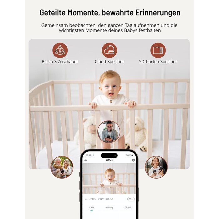 Babyphone 2K UHD avec 2 caméras et écran 5 pouces - Jusqu'à -35% d'économie