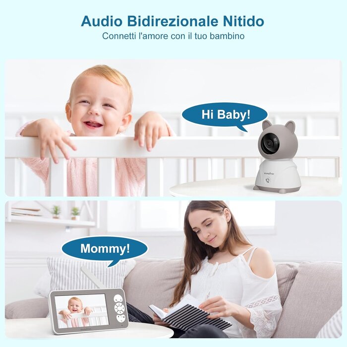 Babyphone Vidéo 2K HD Écran 5" - Jusqu'à -34% sur votre surveillance bébé