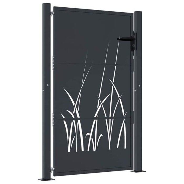 Portillon de jardin design 105x155 cm - Acier anthracite - Jusqu'à -35%