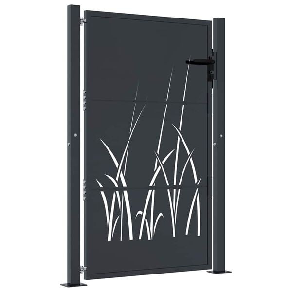 Portillon de jardin design 105x155 cm - Acier anthracite - Jusqu'à -35%