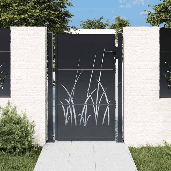 Portillon de jardin design 105x155 cm - Acier anthracite - Jusqu'à -35%