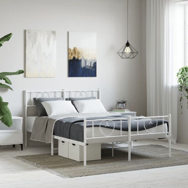Vidaxl Cadre de lit métal blanc 120x190cm - Jusqu'à -64%