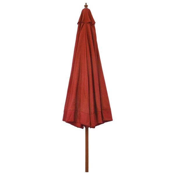 Vidaxl Parasol en bois terracotta 330 cm - Jusqu'à 35% de remise