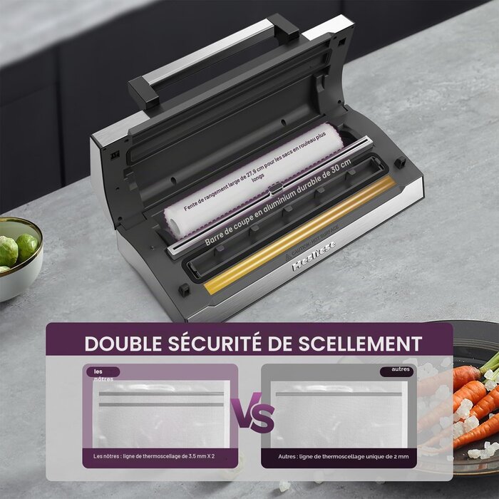 Machine sous vide 140W double soudure - Jusqu'à 34% de réduction
