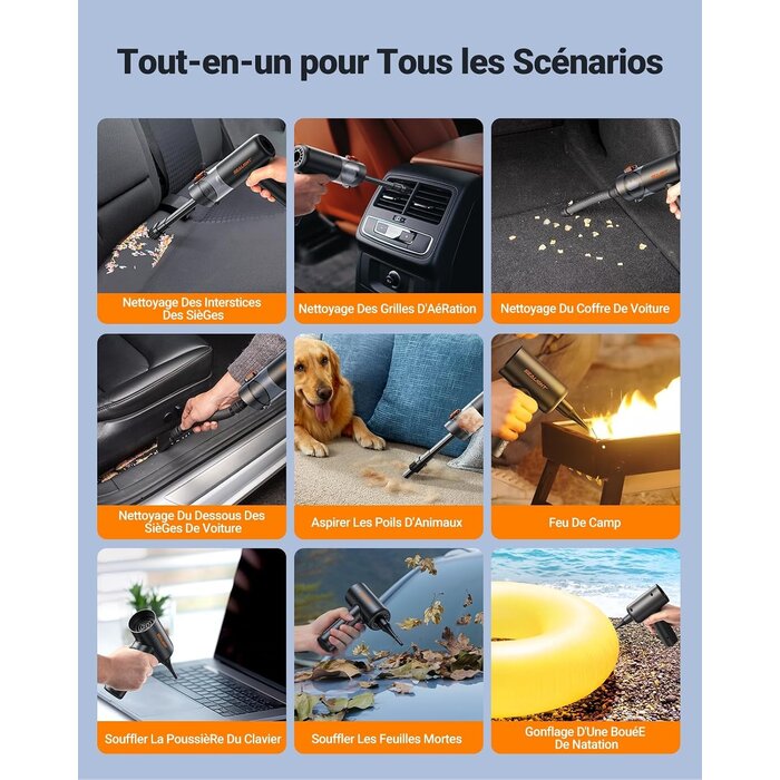 Aspirateur à main sans fil 4-en-1 32000Pa - Jusqu'à -34% sur l'outlet