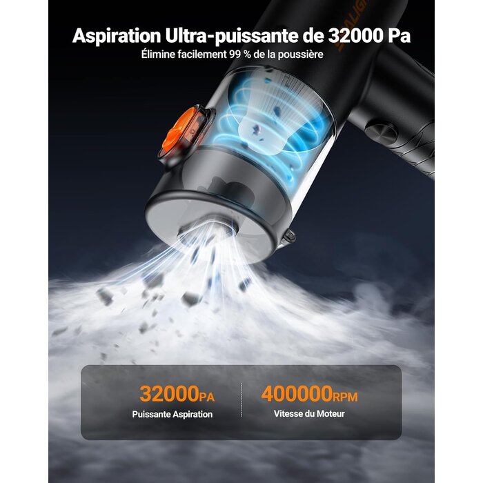 Mini aspirateur sans fil 4-en-1 - 32 000 Pa - Jusqu'à 34% de réduction