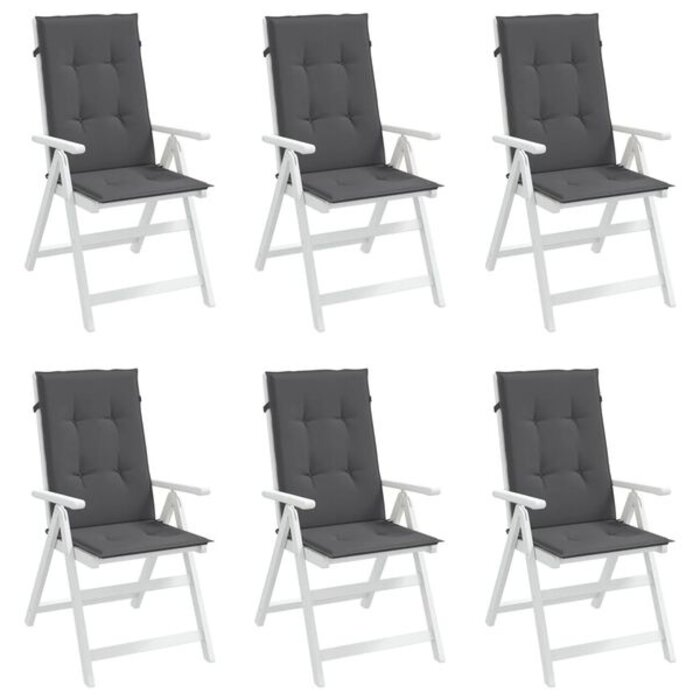 Vidaxl Lot de 6 coussins de jardin dossier haut anthracite - Jusqu'à -34%