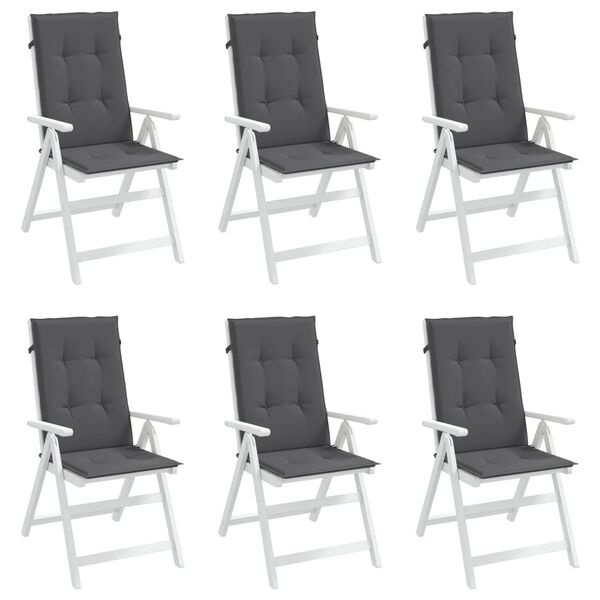 Vidaxl Lot de 6 coussins de jardin dossier haut anthracite - Jusqu'à -34%