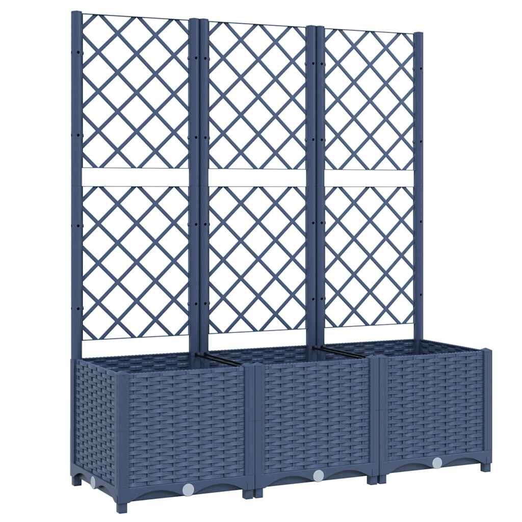 Vidaxl Jardinière avec treillis 120x40cm - Gris foncé - Jusqu'à -34%