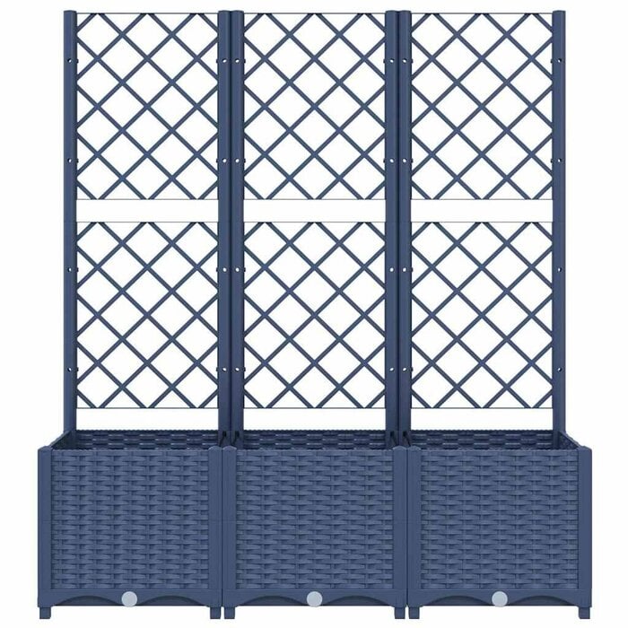 Vidaxl Jardinière avec treillis 120x40cm - Gris foncé - Jusqu'à -34%