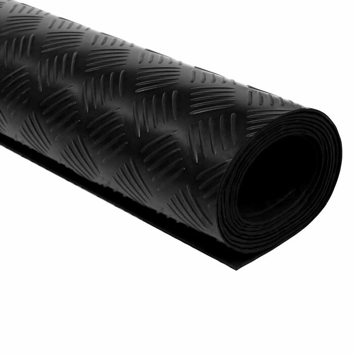 Vidaxl Tapis de sol caoutchouc damier 1,5 x 2 m - Noir - Jusqu'à 33% de remise