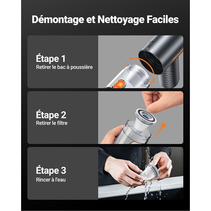 Aspirateur à main sans fil 32000 Pa - Jusqu'à 31% de remise