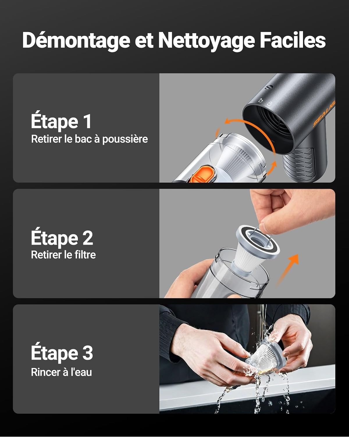 Mini aspirateur sans fil 32000 Pa - Jusqu'à 31% de remise