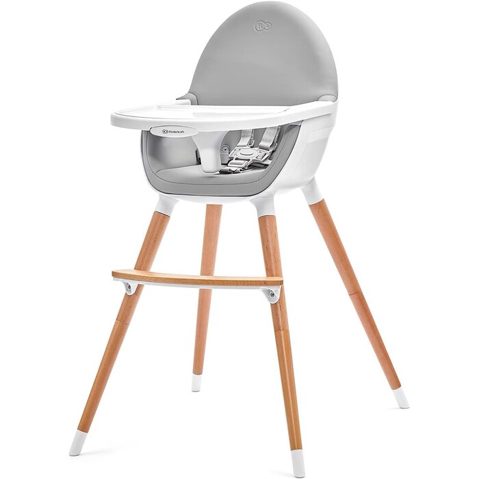 Chaise haute évolutive 2-en-1 en hêtre et similicuir - Jusqu'à -34%
