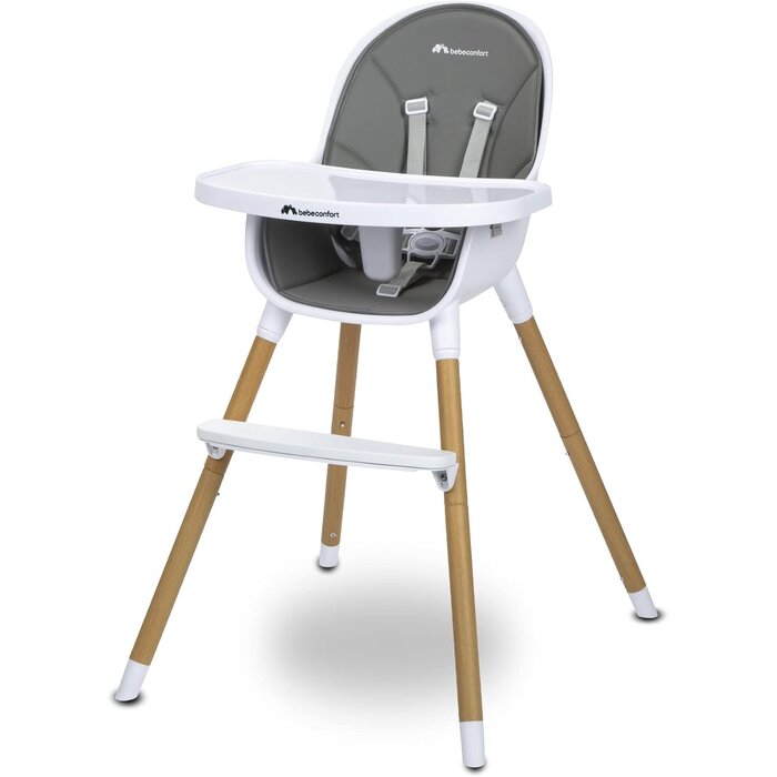 Chaise haute évolutive 2-en-1 - Gris chaud - Jusqu'à -34%