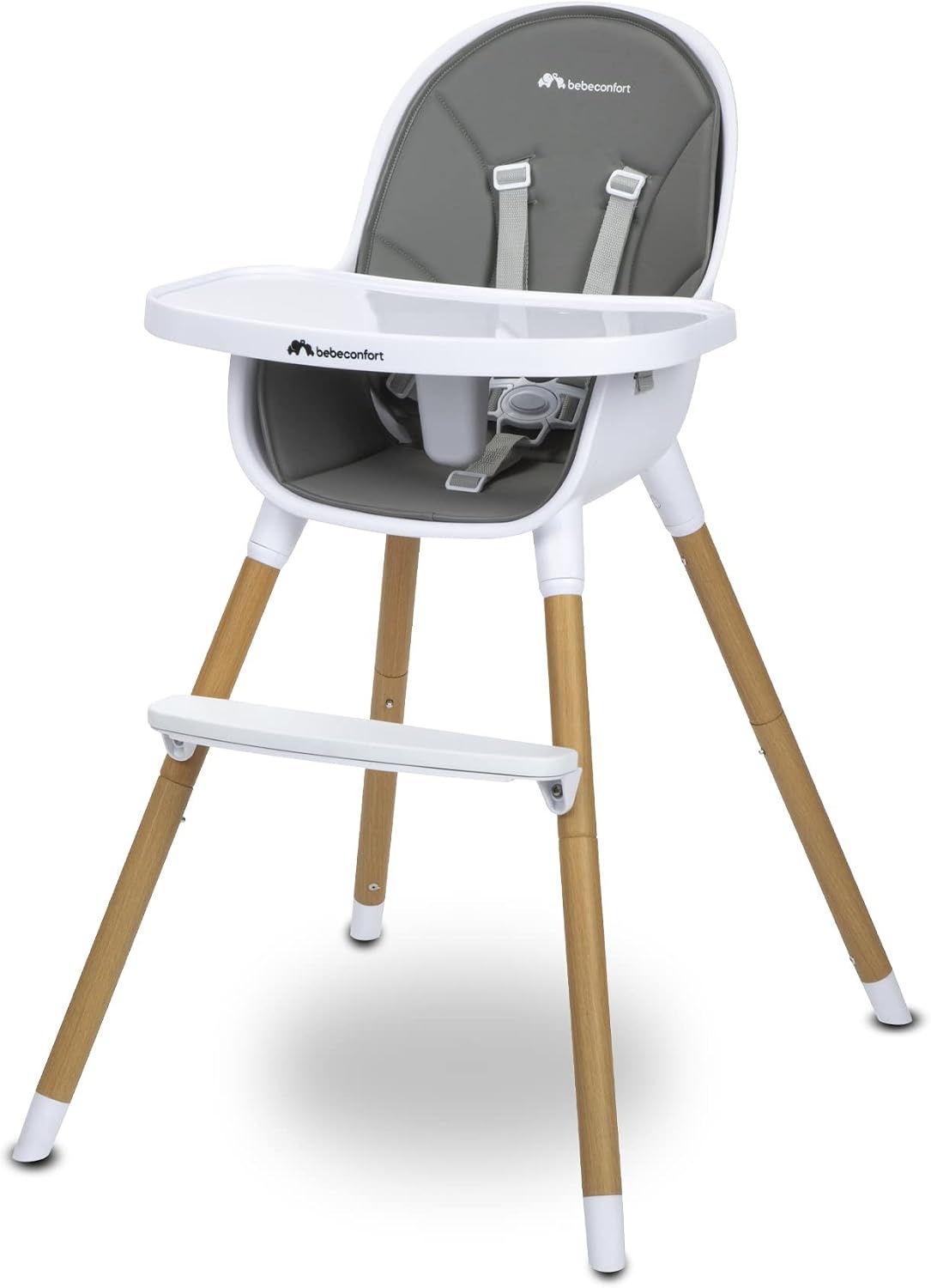 Chaise haute évolutive 2-en-1 - Gris chaud - Jusqu'à -34%