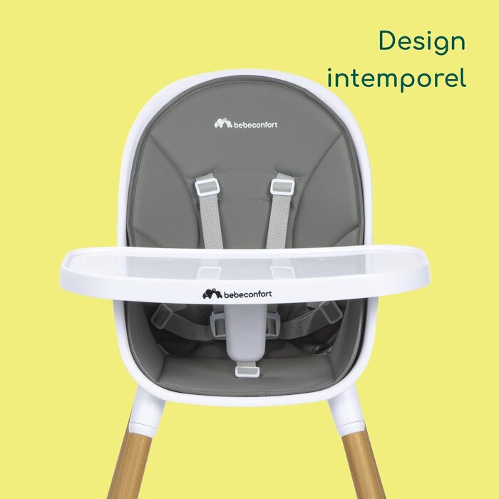 Chaise haute évolutive 2-en-1 - Gris chaud - Jusqu'à -34%