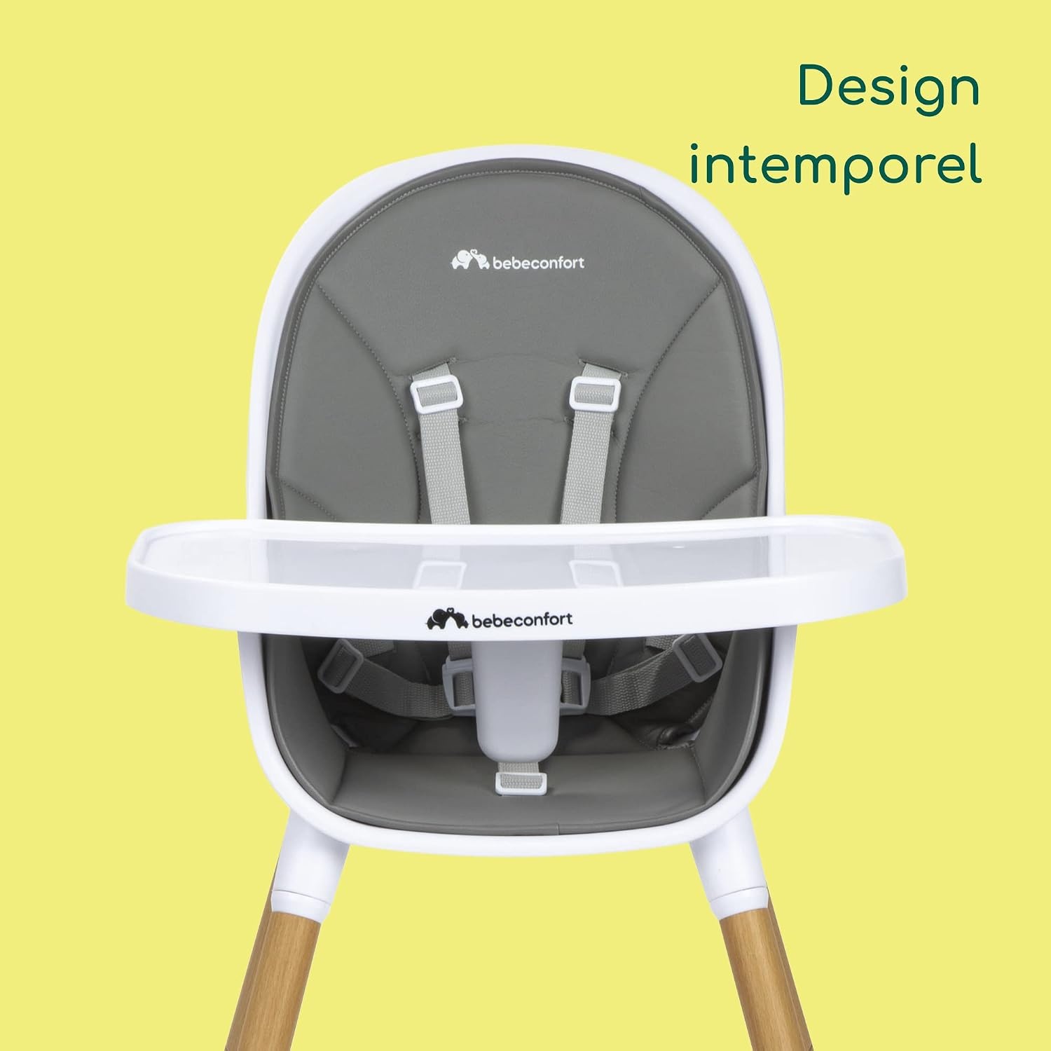 Chaise haute évolutive 2-en-1 - Gris chaud - Jusqu'à -34%