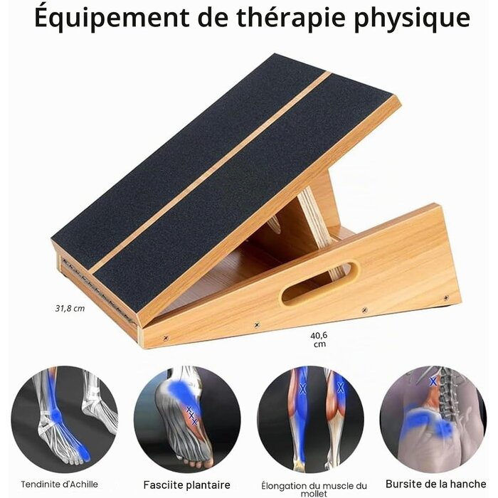 Planche inclinée d'étirement en bois - 5 positions - Jusqu'à 35% de remise