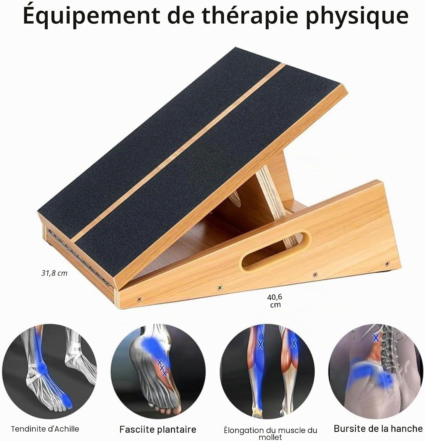 Planche inclinée d'étirement en bois - 5 positions - Jusqu'à 35% de remise