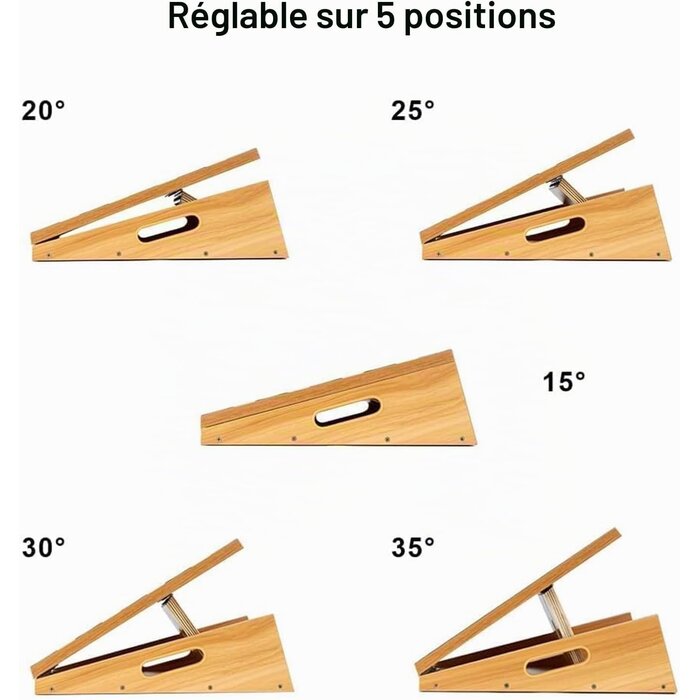 Planche inclinée d'étirement en bois - 5 positions - Jusqu'à 35% de remise