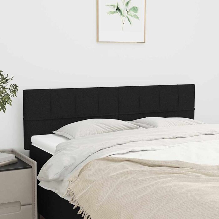 Lot de 2 têtes de lit tissu noir réglables - Jusqu'à 33 % de réduction