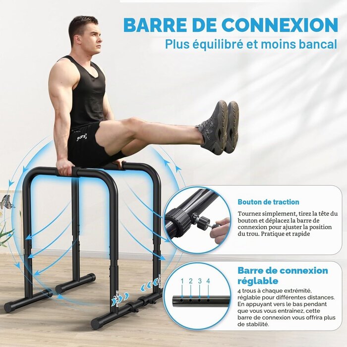 Station de dips réglable - Musculation & Calisthénie - Jusqu'à -29%