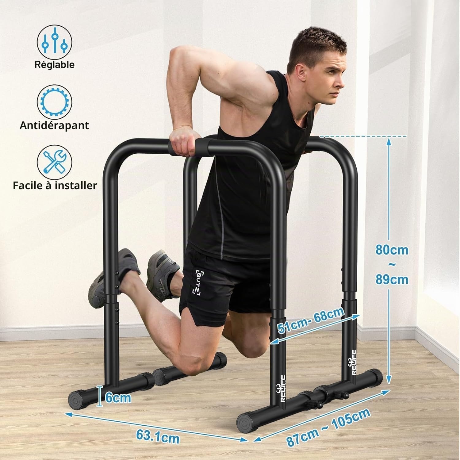 Station de dips réglable - Musculation & Calisthénie - Jusqu'à -29%