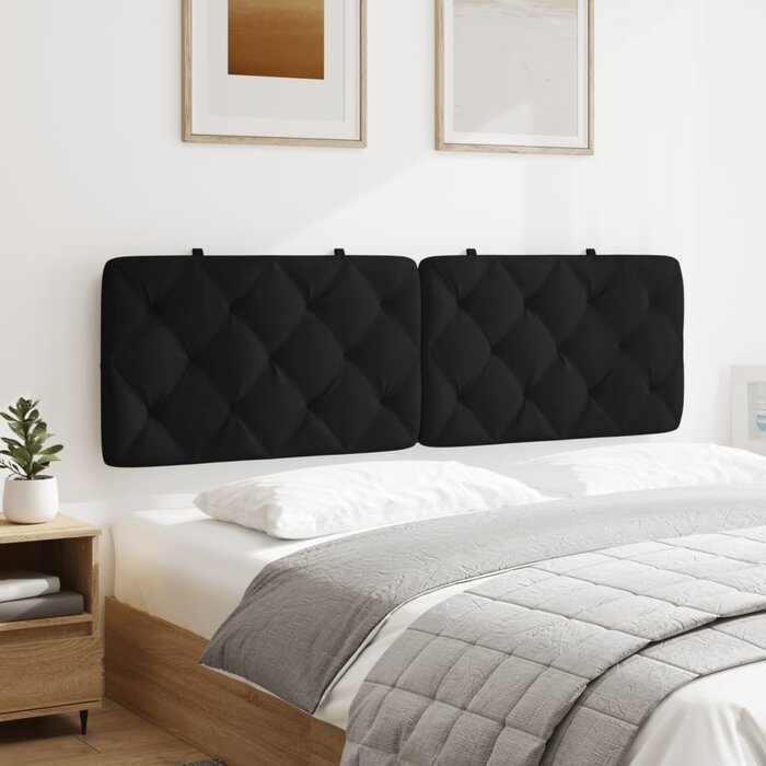 Vidaxl Coussin de tête de lit 160 cm velours noir - Jusqu'à -50%